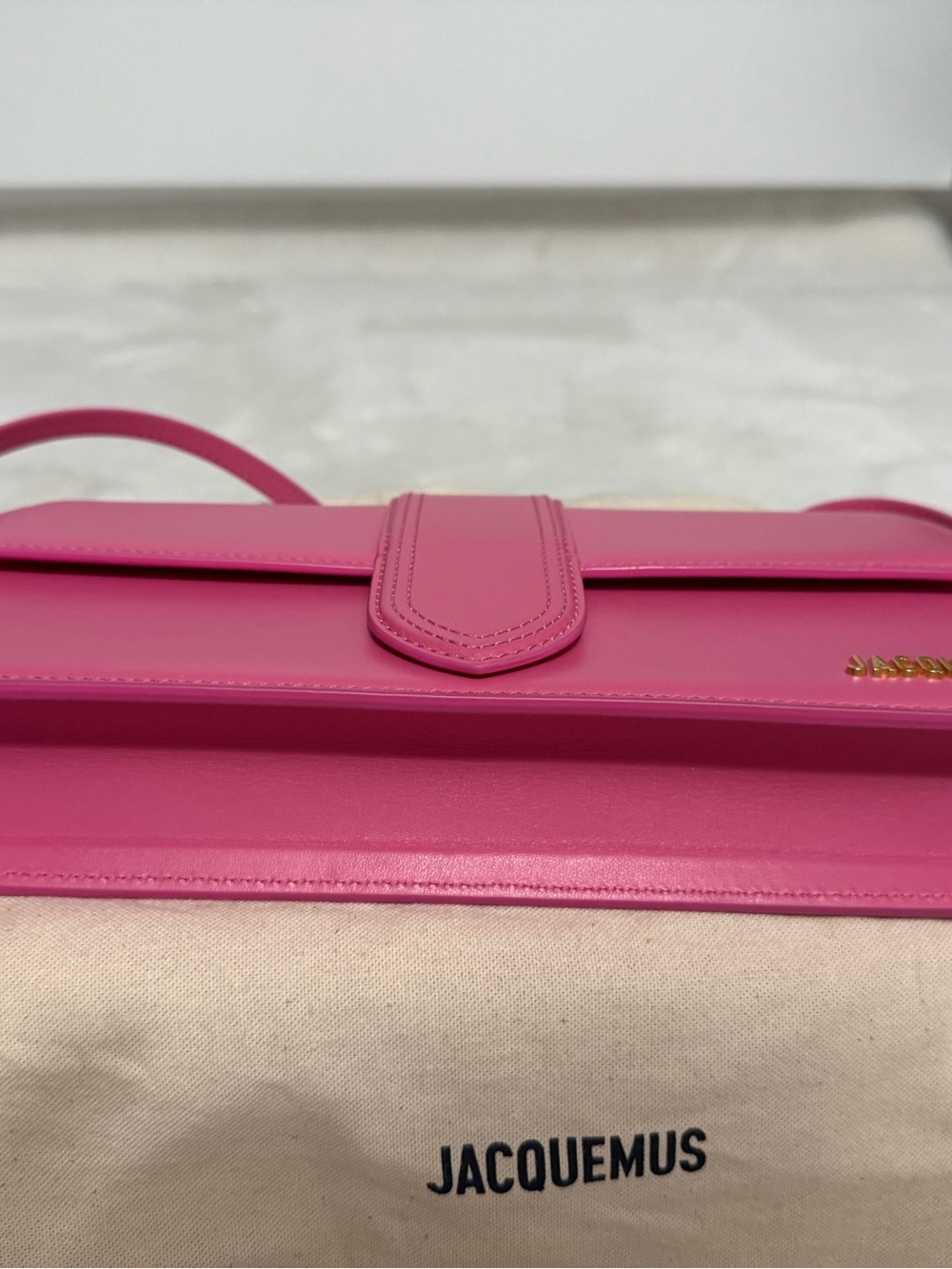 Jacquemus Hot Pink Le bambino long  shoulder bag - Picture 7 of 15